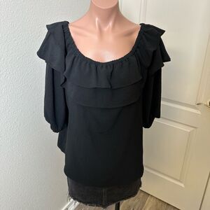 Sam and Jess Black Off The Shoulder Half Sleeve Top Sz L